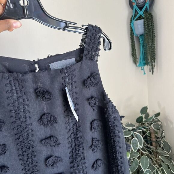 Anthropologie Sunday in Brooklyn Shift Dress Size Small Black Mischa Pom Pom New - Picture 5 of 8